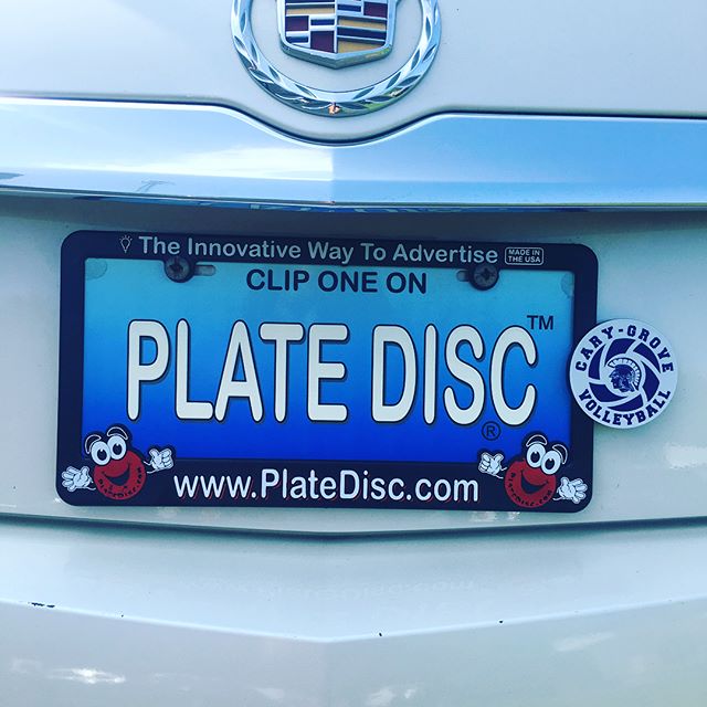 Plate discs replace a bumper sticker. They're customizable and great exposure for your brand or favorite things.